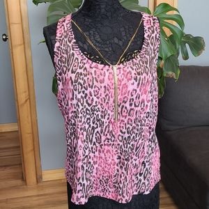Fun leopard print racerback tank sz 3X